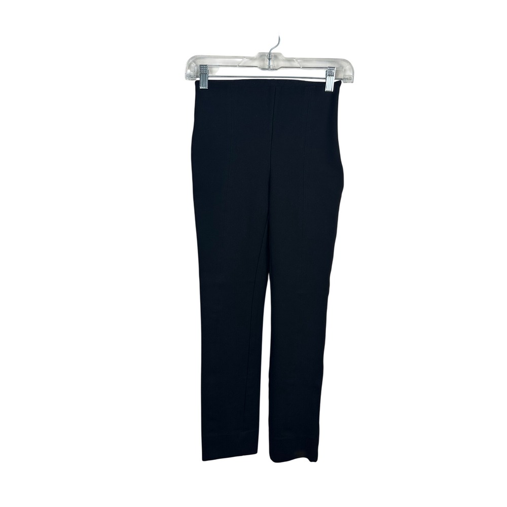 Quince Ultra-Stretch Ponte Pintuck Ankle Pant Women XS Black Excellent Slim High